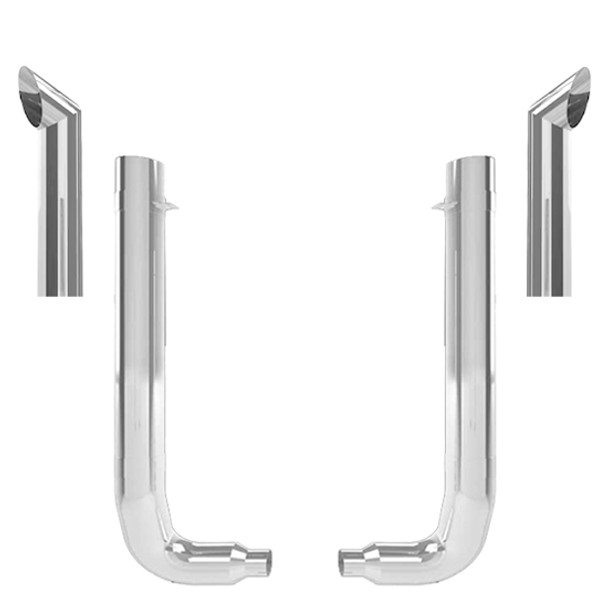 Kenworth W900A 1961-1982 6-5 X 48 Inch Quiet Spool & Under Frame Exhaust Kit W/  68 Inch Chino Stacks