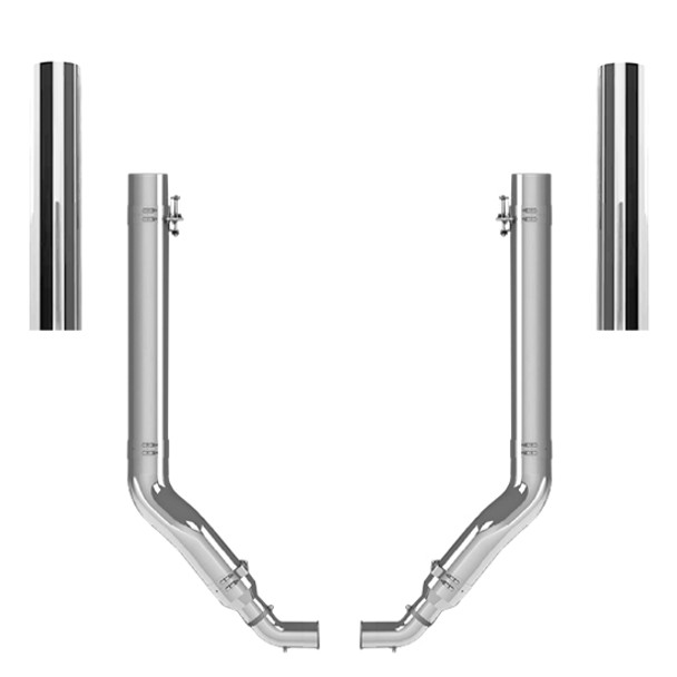 Peterbilt 389 Glider 2001-2024 7-5 X 55 Inch Spool Exhaust Kit W/  68 Inch Flat Top Stacks