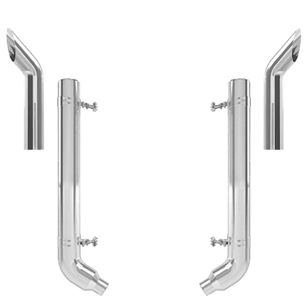 Peterbilt 379 1987-2003 7-5 Inch Quiet Spool & SYS Elbow Exhaust Kit W/  68 Inch Bull Hauler Stacks