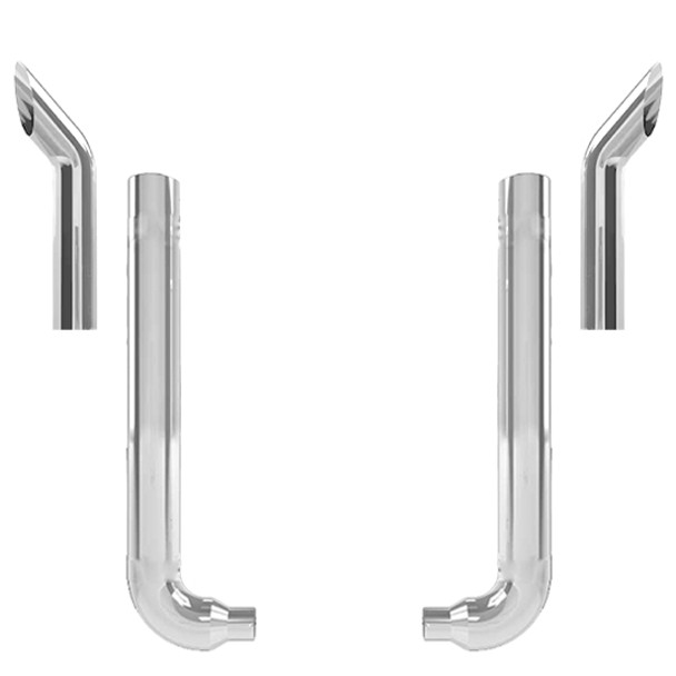 Freightliner FLD120 1993-2009 8-5 Inch Spool & Short 90 Degree Elbow Exhaust Kit W/  68 Inch Bull Hauler Stacks