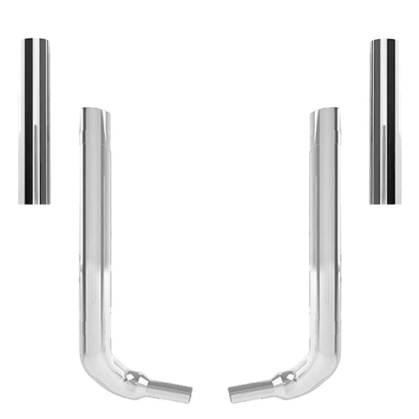 Kenworth W900L 1982-2024 7-5 Inch Spool & 45 Inch Box Exhaust Kit W/  68 Inch Flat Top Stacks