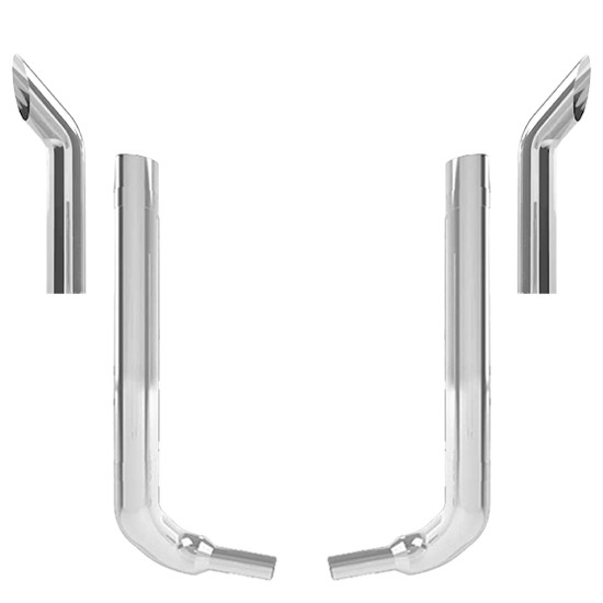 Kenworth W900L 1982-2024 7-5 Inch Quiet Spool & 45 Inch Box Exhaust Kit W/  68 Inch Bull Hauler Stacks