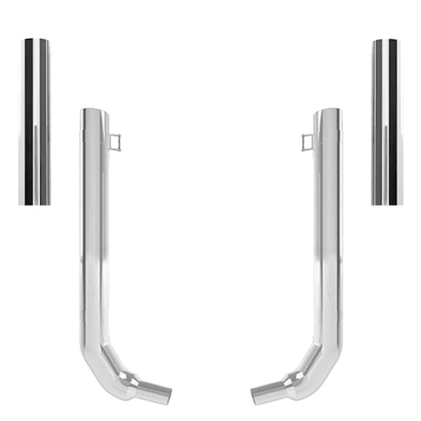 Kenworth W900L 1982-2024 7-5 Inch Quiet Spool & 40 Inch Box Exhaust Kit W/  68 Inch Flat Top Stacks