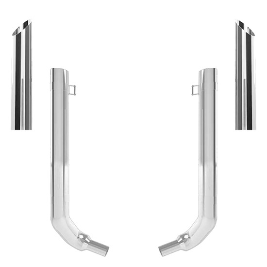 Kenworth W900L 1990-2024 5 X 52 Inch Quiet Spool & 45 Inch Box Exhaust Kit W/  68 Inch Miter Stacks