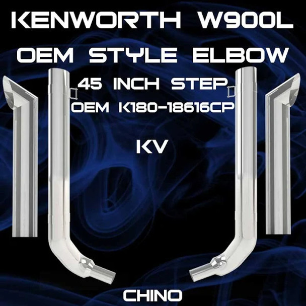 Kenworth W900L w/ 45" Step 6" OEM Elbow Exhaust Kit