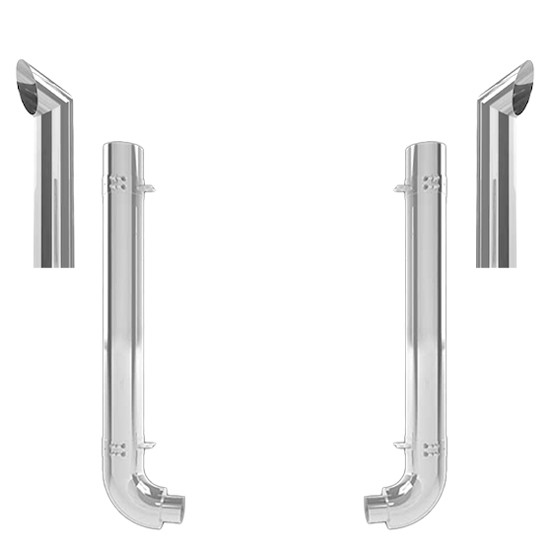 Western Star 4964EX, 4964FX Constellation 5 X 52 Inch Spool & Constellation Elbow Exhaust Kit W/  68 Inch Chino Stacks