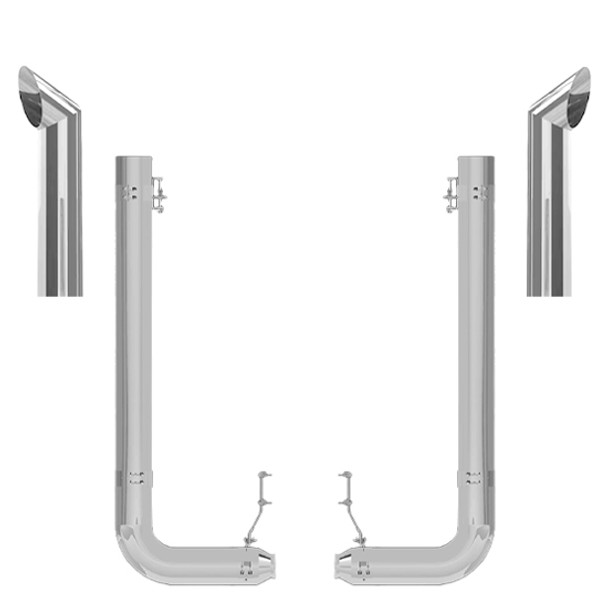 Peterbilt 389 2011- 2017 7 X 62 Inch Spool, Rod Picket & DPF Move Exhaust Kit W/ 60 Inch Chino Stacks