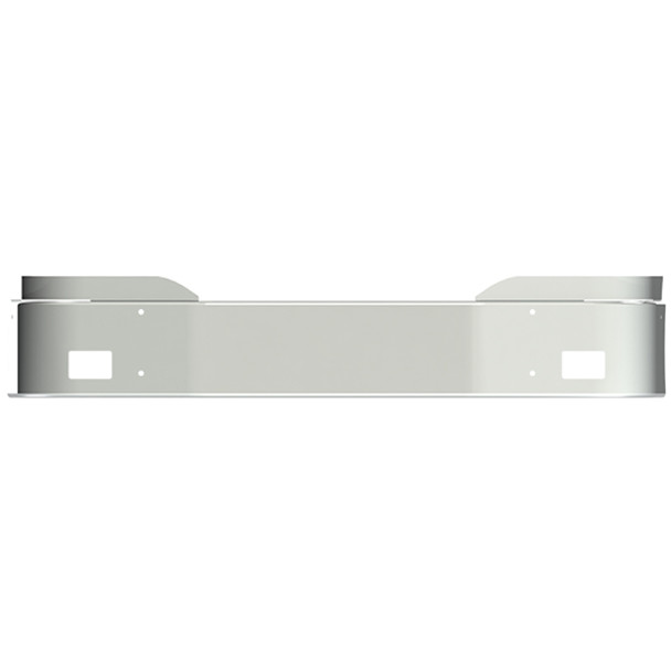 18 Inch Chrome Wrap Around Bumper W/ Square Fog Light Holes, Filler Panels For Kenworth T680