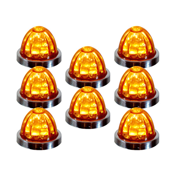 Small Watermelon Style Dual Function Light With Amber LED & Amber Glass Lens By Legendary Small Watermelon Style Dual Function Light With Amber LED & Amber Glass Lens By Legendary