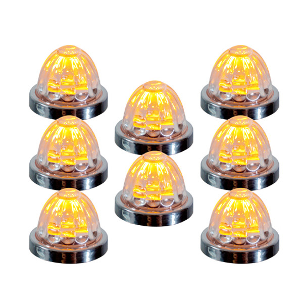 Small Watermelon Style Dual Function Light With Amber LED & Clear Glass Lens By Legendary Small Watermelon Style Dual Function Light With Amber LED & Clear Glass Lens By Legendary