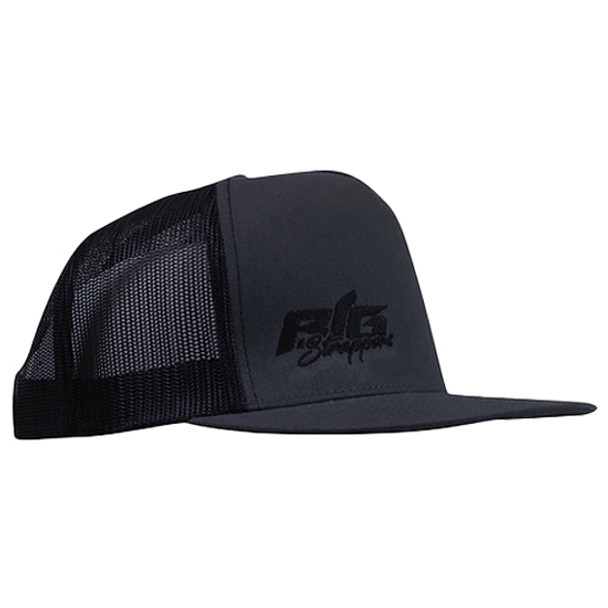 BigStrappin' Flatbill Trucker - Charcoal/Black