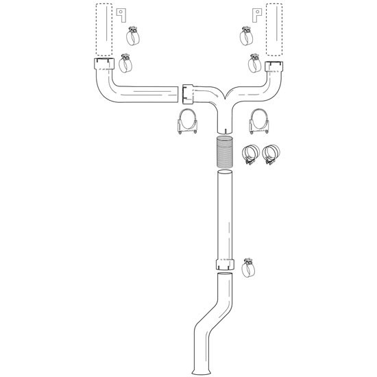 BESTfit 7 Inch Turbo To Elbow Kit For Dual Stacks For Dodge W/ 5.9L Cummins 1994-2002