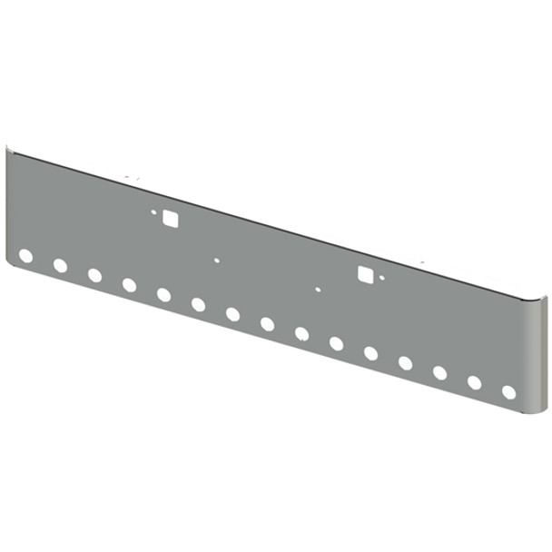 Kenworth W990 22 Inch Texas Chrome Bumper W/ Rolled Ends - Tow & 15 Rnd 2 Inch Light Holes