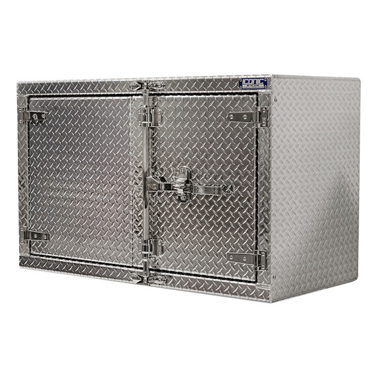 Aluminum Underbody Toolbox 30” x 24” x 48” with Dual Barn Doors and Cam Lock - Diamond Plated Finish