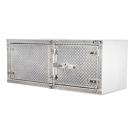 Aluminum Underbody Toolbox 24” x 24” x 60” with Dual Barn Doors and Cam Lock - Diamond Plated Finish