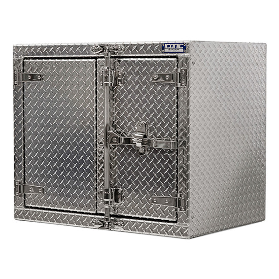 Aluminum Underbody Toolbox 30” x 24” x 36” with Dual Barn Doors and Cam Lock - Diamond Plated Finish