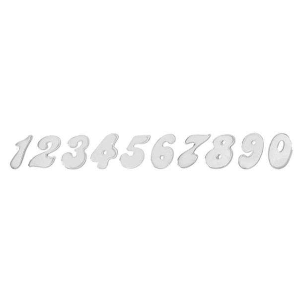 Number “2” Italic Cutout Accents - 4 Inch Chrome Plated Stainless Steel, Tape Mount