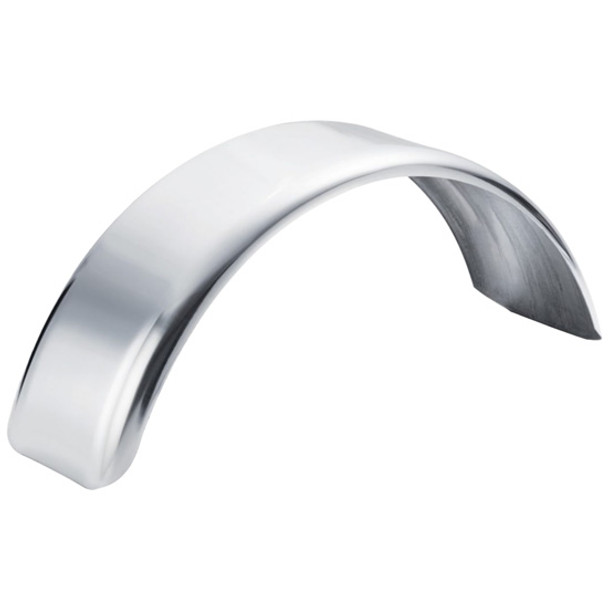 Single Tire Lift Axle Fender, 43-Inch 14-Gauge Polished Stainless Steel