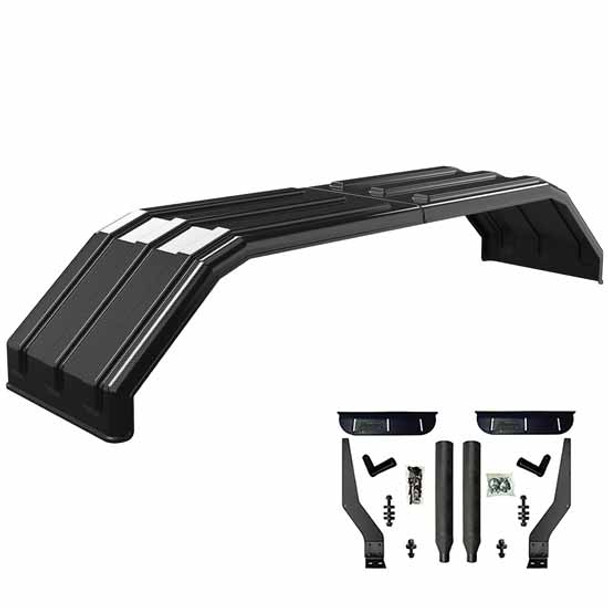 Carbon Fiber Finish Minimizer Square Back Bruiser Series Full Fender With Black Composite Mounting Brackets - 104 X 26 X 18 Inch