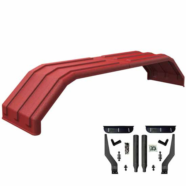 Red Minimizer Square Back Bruiser Series Full Fender With Black Composite Mounting Brackets - 104 X 26 X 18 Inch