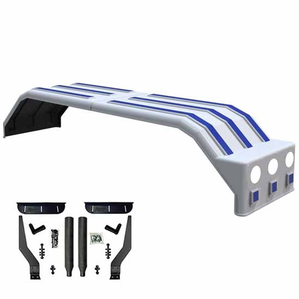 Paintable Minimizer Square Back Bruiser Series Full Fender With Light Box and Black Composite Mounting Brackets - 108 X 26 X 18 Inch