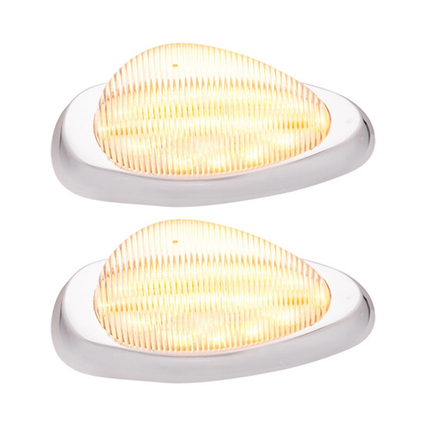 15-Diode Amber Lens and Clear LED Sleeper Clearance Marker Light with Chrome Bezel