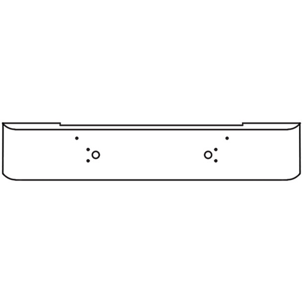 Mack Conv, COE 18 Inch SS Bumper W/ Mounting Holes Mack Conv, COE 18 Inch SS Bumper W/ Mounting Holes