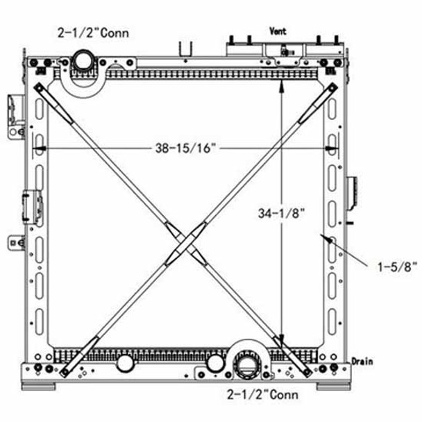 BESTfit Aluminum Radiator W/ Frame For International LT 625