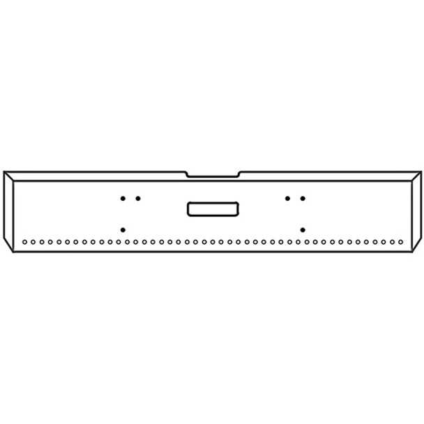 Classic FL120, FL132 XL 22 Inch Chrome Texas Boxed End Bumper W/ Tow, 45 Rnd 3/4 Inch & End 3/4 Inch Light Holes