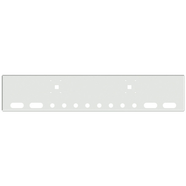 20-Inch Chrome Boxed End American Eagle Bumper for International 9900I & 9900IX, With 2 Tow, 4 Oval Light Holes & 8 Round 2” Light Holes