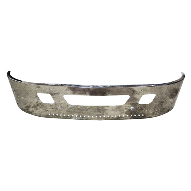 International Dura Star 1200, 4300, 4400, Transtar 8600 16 Inch Chrome SBA Bumper W/ Tow, Vent & 25 Rnd 3/4 Inch Light Holes