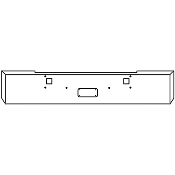Kenworth W900B, W900L 22 Inch Chrome Road Runner Mitered End Bumper W/ Tow Holes