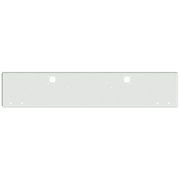 Kenworth W900B, W900L 22 Inch Chrome Texas Boxed End Bumper W/ Tow 4 Rnd 3/4 Inch & Rnd End 3/4 Inch Light Holes