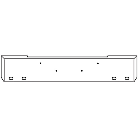 Kenworth W900B 18 Inch Chrome Texas Boxed End Bumper W/ 4 M3 - P3 Light Holes