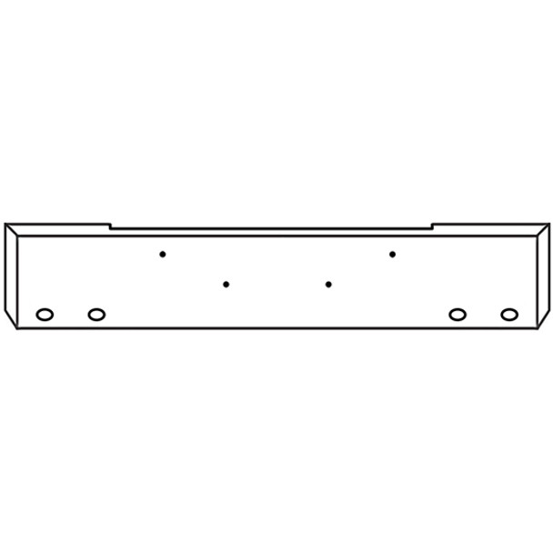 Kenworth W900B 20 Inch Chrome Texas Boxed End Bumper W/ 4 M3 - P3 Light Holes