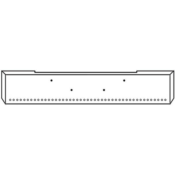 Kenworth W900B 22 Inch Chrome Texas Boxed End Bumper W/ 45 Rnd 3/4 Inch Light Holes