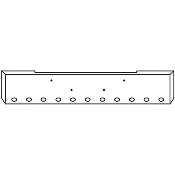 Kenworth W900B 22 Inch Chrome Texas Boxed End Bumper W/ 11 M3 - P3 Light Holes