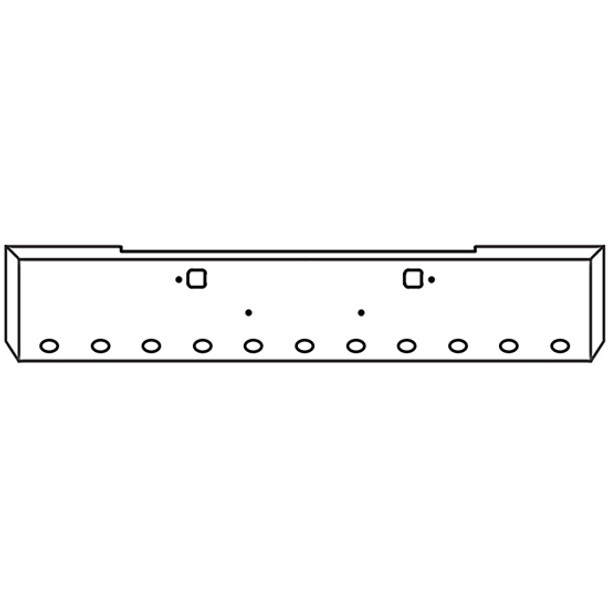 Kenworth W900B 20 Inch Chrome Texas Boxed End Bumper W/ Tow & 11 M3 - P3 Light Holes