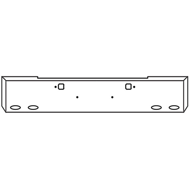 Kenworth W900B 20 Inch Chrome Texas Boxed End Bumper W/ Tow & 4 M1 - P1 Light Holes
