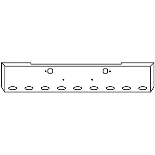 Kenworth W900B 22 Inch Chrome Texas Boxed End Bumper W/ Tow & 9 M1 - P1 Light Holes