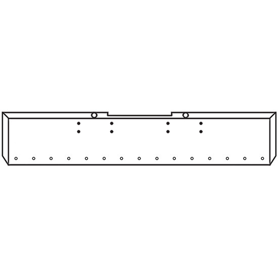 Peterbilt 352 359 20 Inch Chrome Texas Bumper W/ Boxed Ends - 15 Rnd 3/4 Inch & End 3/4 Inch Light Holes By Valley Chrome