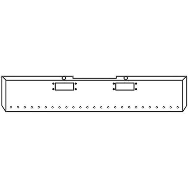 Peterbilt 352 359 20 Inch Chrome Texas Bumper W/ Boxed Ends - Tow & 25 Rnd 3/4 Inch Light Holes By Valley Chrome