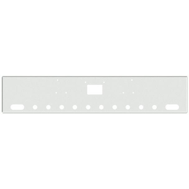 Peterbilt 357 378 379 20 Inch Chrome American Eagle Bumper W/ Square Corners - Tow, 2 Oval & 10 Rnd 2 Inch & End 2 Inch Light Holes By Valley Chrome