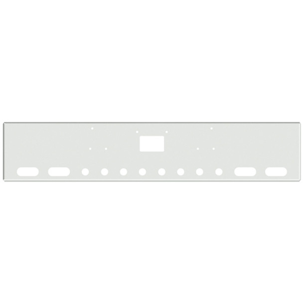 Peterbilt 357 378 379 SFA 22 Inch Chrome American Eagle Bumper W/ Square Corners - Tow, 4 Oval & 8 Rnd 2 Inch & End 2 Inch Light Holes By Valley Chrome Peterbilt 357 378 379 SFA 22 Inch Chrome American Eagle Bumper W/ Square Corners - Tow, 4 Oval & 8 Rnd 2 Inch & End 2 Inch Light Holes By Valley Chrome