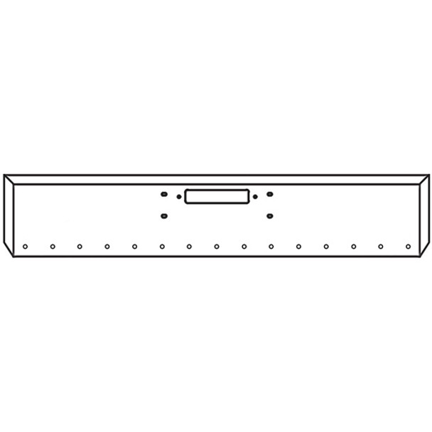 Western Star 4900FA, 4900SF, 4964 20 Inch Chrome Texas Bumper W/ Boxed Ends- Center Tow & 15 Rnd 3/4 Inch Light Holes By Valley Chrome