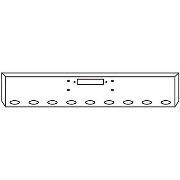 Western Star 4900FA, 4900SF, 4964 18 Inch Chrome Texas Bumper W/ Boxed Ends- Center Tow & 9 M1 - P1 Light Holes By Valley Chrome