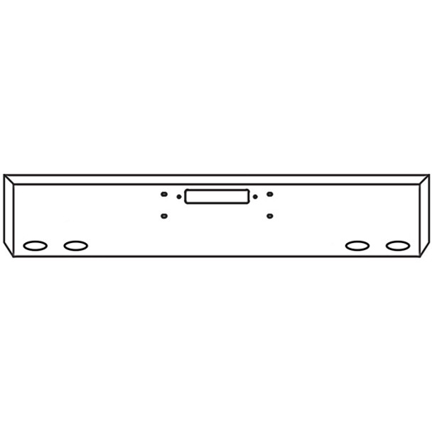 Western Star 4900FA, 4900SF, 4964 22 Inch Chrome Texas Bumper W/ Boxed Ends- Center Tow & 4 M1 - P1 Light Holes By Valley Chrome