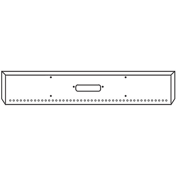 Western Star 4900 SFA 18 Inch Chrome Texas Bumper W/ Boxed Ends- Center Tow, 45 Rnd 3/4 Inch & End 3/4 Inch Light Holes By Valley Chrome