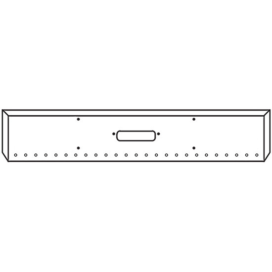 Western Star 4900 SFA 20 Inch Chrome Texas Bumper W/ Boxed Ends- Center Tow & 25 Rnd 3/4 Inch Light Holes By Valley Chrome