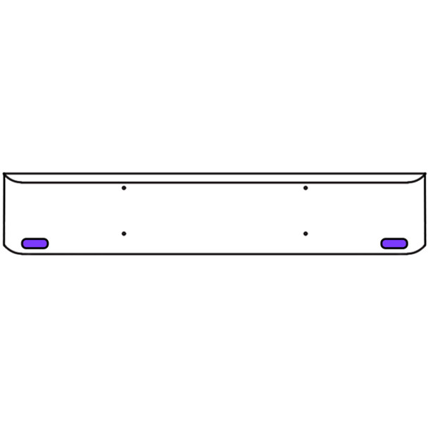 18 Inch Chrome Texas Rolled End Bumper Kit W/ Bolt Holes And 2 Oval Amber-Purple Dual Revolution Lights For Western Star 4700SF 2013 - Current 18 Inch Chrome Texas Rolled End Bumper Kit W/ Bolt Holes And 2 Oval Amber-Purple Dual Revolution Lights For Western Star 4700SF 2013 - Current